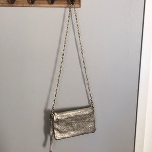 Silver metallic REAL LEATHER small purse